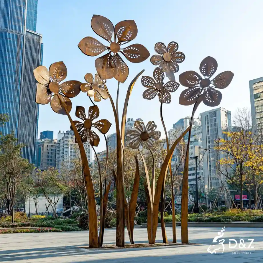 Large Metal Flower Sculpture | Outdoor Modern Floral Art DZN228 Large Metal Flower Sculpture | Outdoor Modern Floral Art DZN228-3