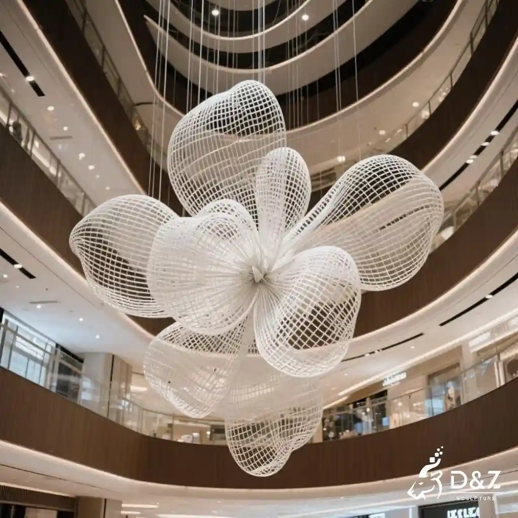 Large Wire Flower Sculpture | Modern Hanging Floral Art DZN232 Large Wire Flower Sculpture | Modern Hanging Floral Art DZN232-3