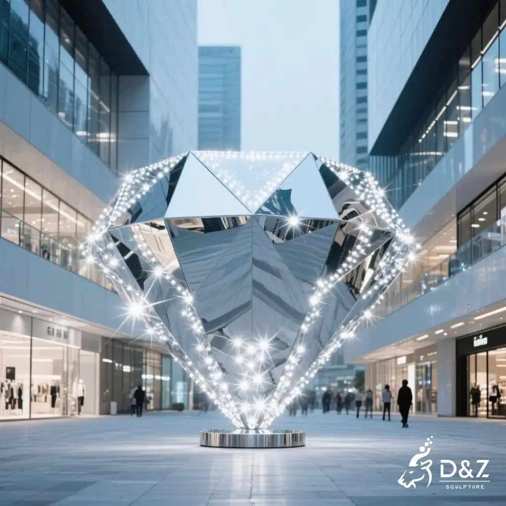 Custom 3D Diamond Art Sculpture – Geometric Metal Decor DZN235-3