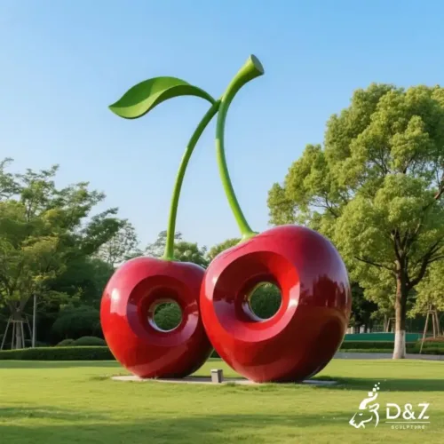 Large Red Cherry Sculpture for Sale - Outdoor Finesse Decor DZN239-3
