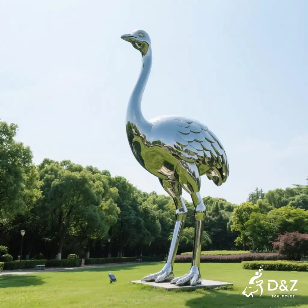 Large Metal Ostrich Sculpture | Modern Outdoor Bird Art DZN241 Large Metal Ostrich Sculpture | Modern Outdoor Bird Art DZN241-3