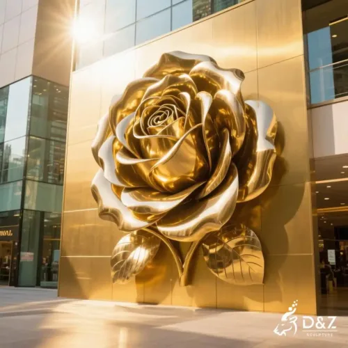 Large Metal Rose Wall Sculpture | Flower Wall Art DZN203-3