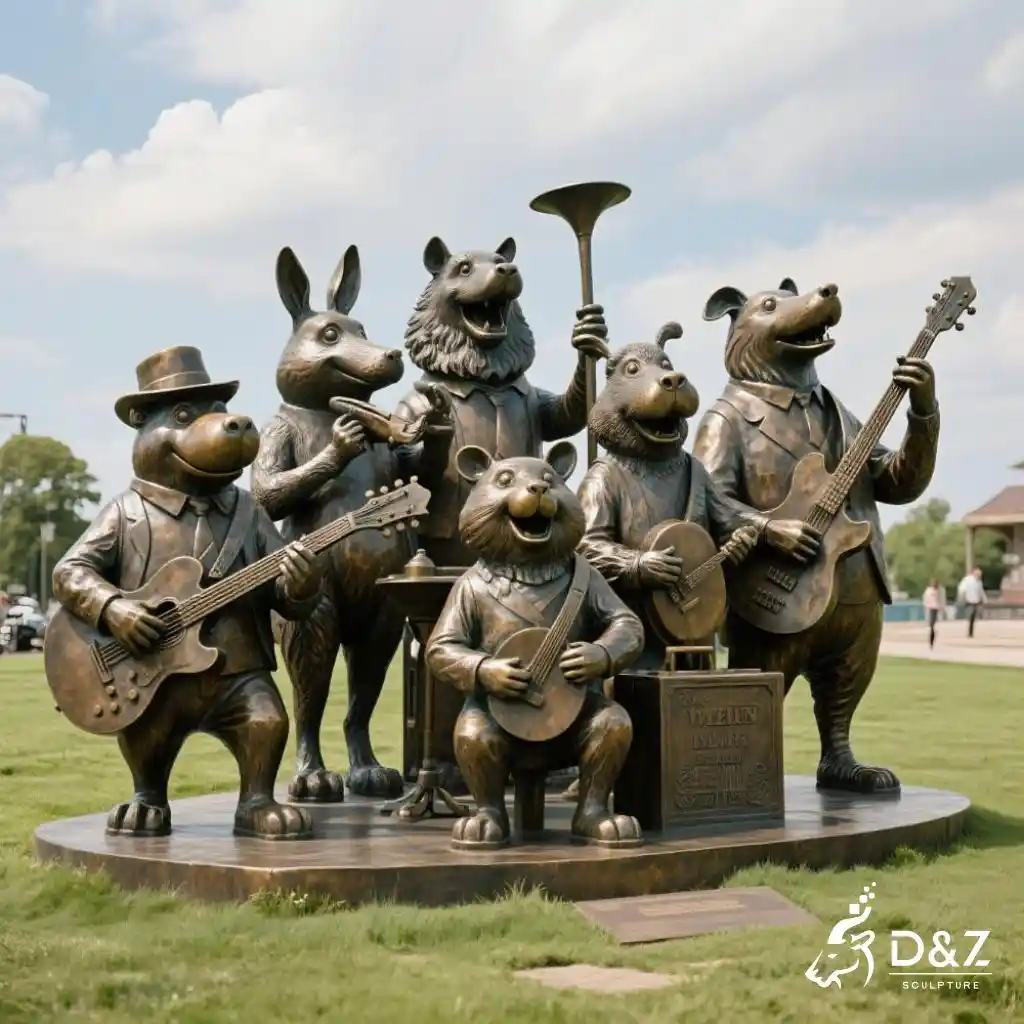 Large Bronze Animal Music Sculpture for Garden DZN190-3 Large Bronze Animal Music Sculpture for Garden DZN190-3