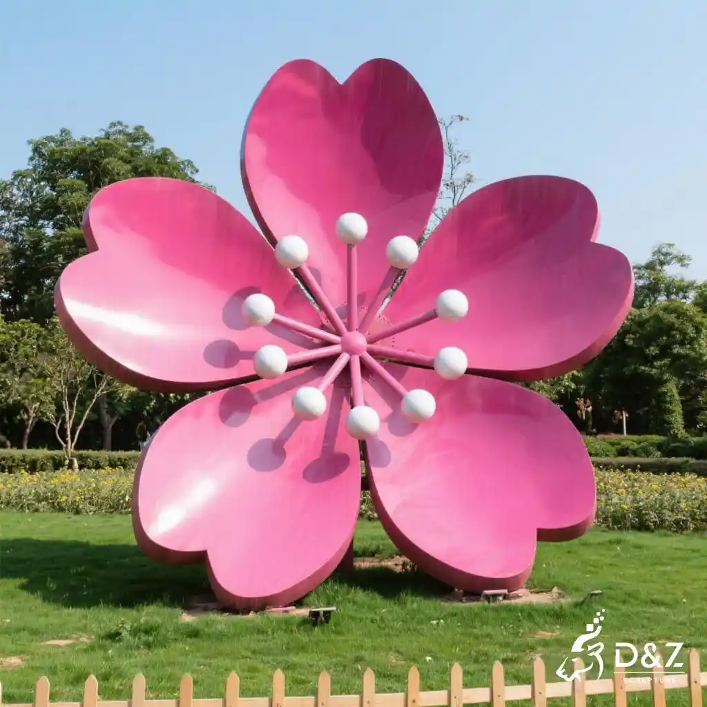Metal Cherry Blossom Sculpture Outdoor Flower Decor for Sale DZN212 Metal Cherry Blossom Sculpture Outdoor Flower Decor for Sale DZN212-5