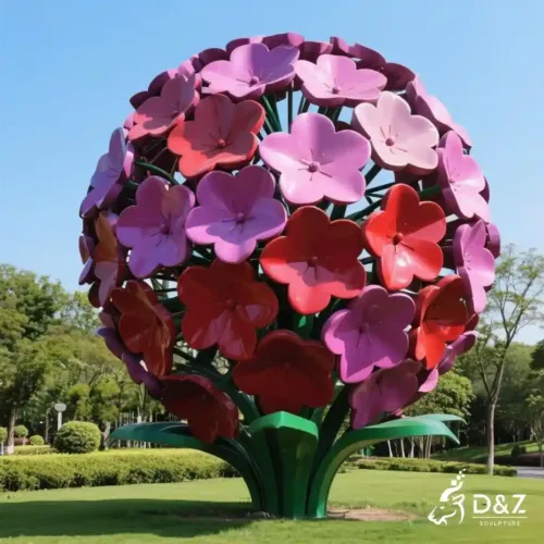 Large Metal Hydrangea Sculpture Garden Flower Decor for Sale DZN219-4