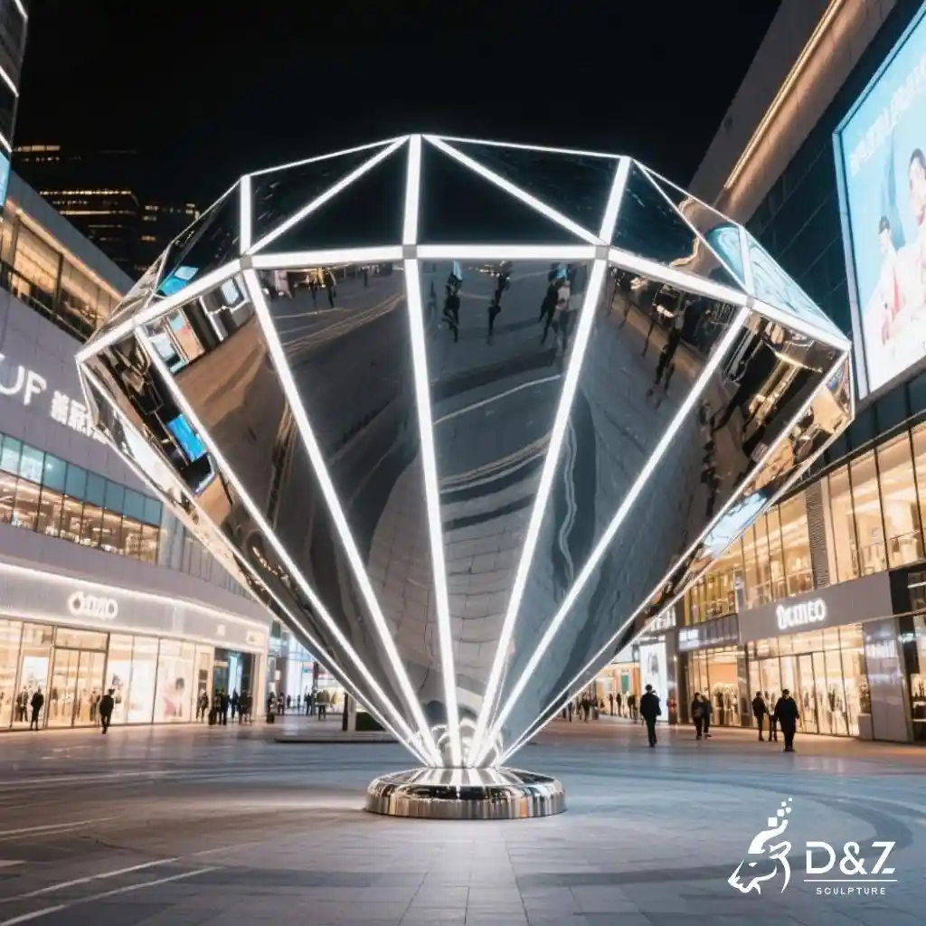 Custom 3D Diamond Art Sculpture – Geometric Metal Decor DZN235-4