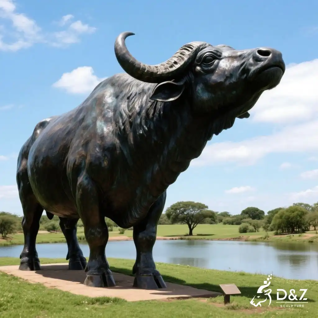 Large Bronze Buffalo Statue | Outdoor Wildlife Art DZN238 Large Bronze Buffalo Sculpture | Outdoor Wildlife Art DZN238-4