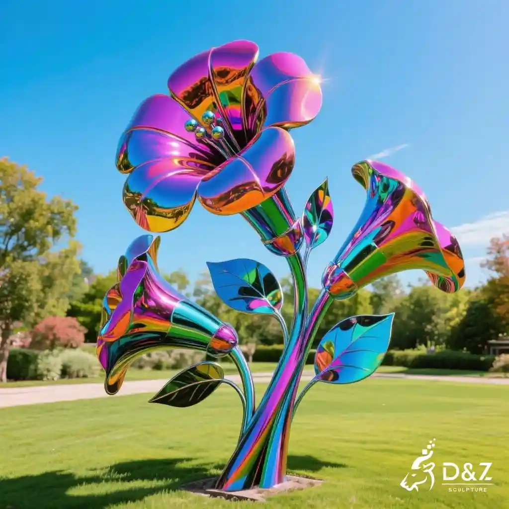 Large Metal Morning Glory Sculpture for Yard Ornaments DZN208 Large Metal Morning Glory Sculpture for Yard Ornaments DZN208-5