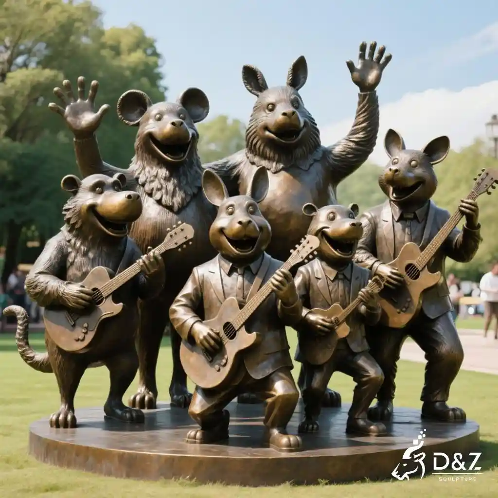 Large Bronze Animal Music Sculpture for Garden DZN190-2 Large Bronze Animal Music Sculpture for Garden DZN190-2