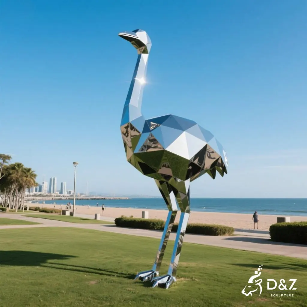 Large Metal Ostrich Sculpture | Modern Outdoor Bird Art DZN241 Large Metal Ostrich Sculpture | Modern Outdoor Bird Art DZN241-5