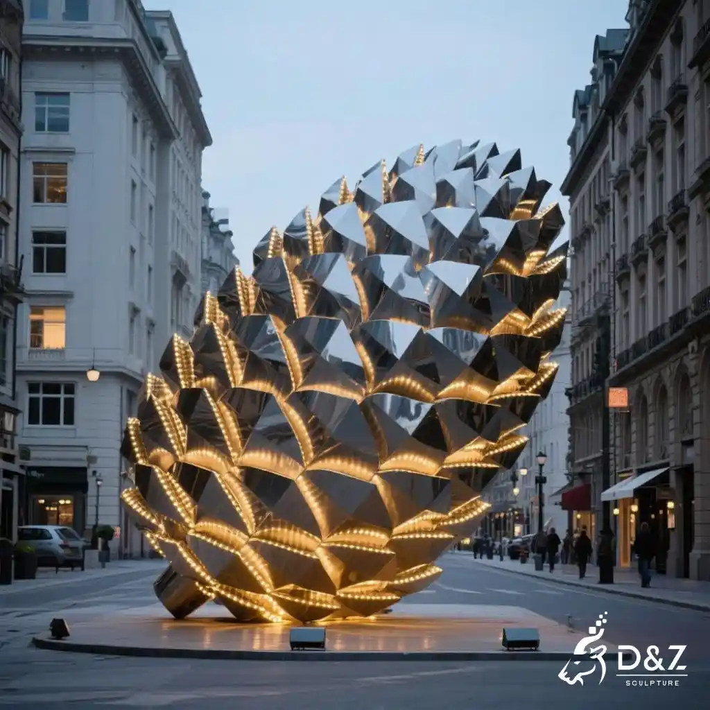 Giant Pine Cone Sculpture | Outdoor Abstract Metal Art DZN194-5