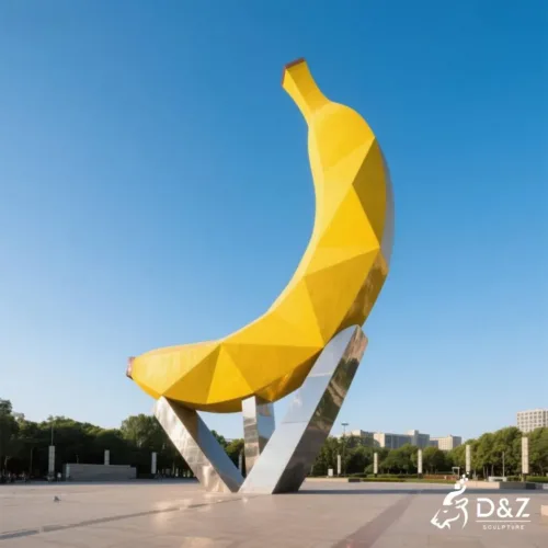 Metal Giant Banana Sculpture | Outdoor Geometric Fruit Decor DZN196 Metal Giant Banana Sculpture | Outdoor Geometric Fruit Decor DZN196-5