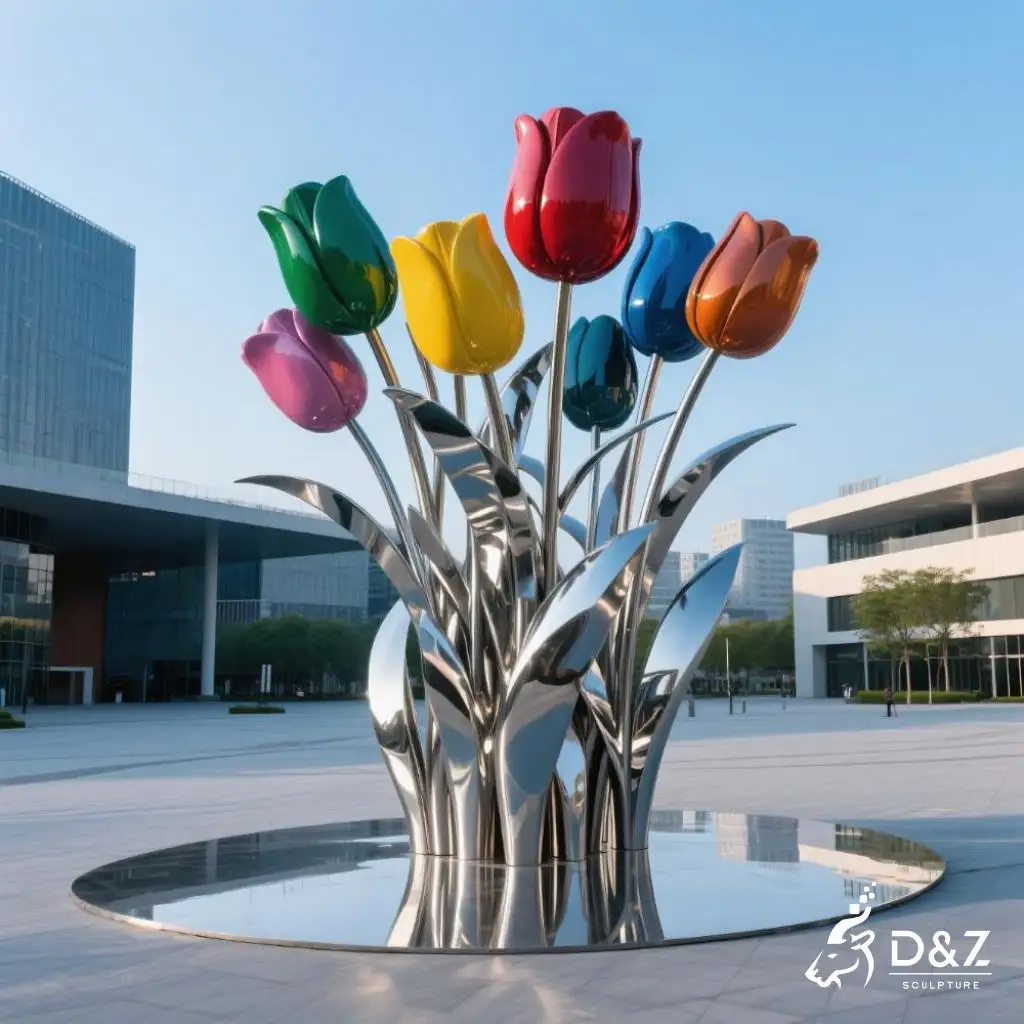 Large Metal Tulip Sculpture | Modern Garden Flower Art DZN205 Large Metal Tulip Sculpture | Modern Garden Flower Art DZN205-6