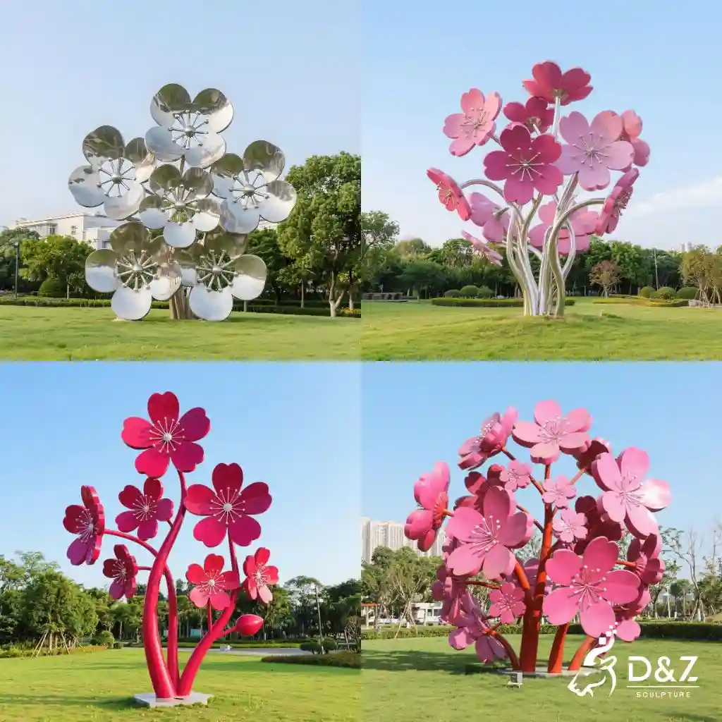 Metal Cherry Blossom Sculpture Outdoor Flower Decor for Sale DZN212 Metal Cherry Blossom Sculpture Outdoor Flower Decor for Sale DZN212-7