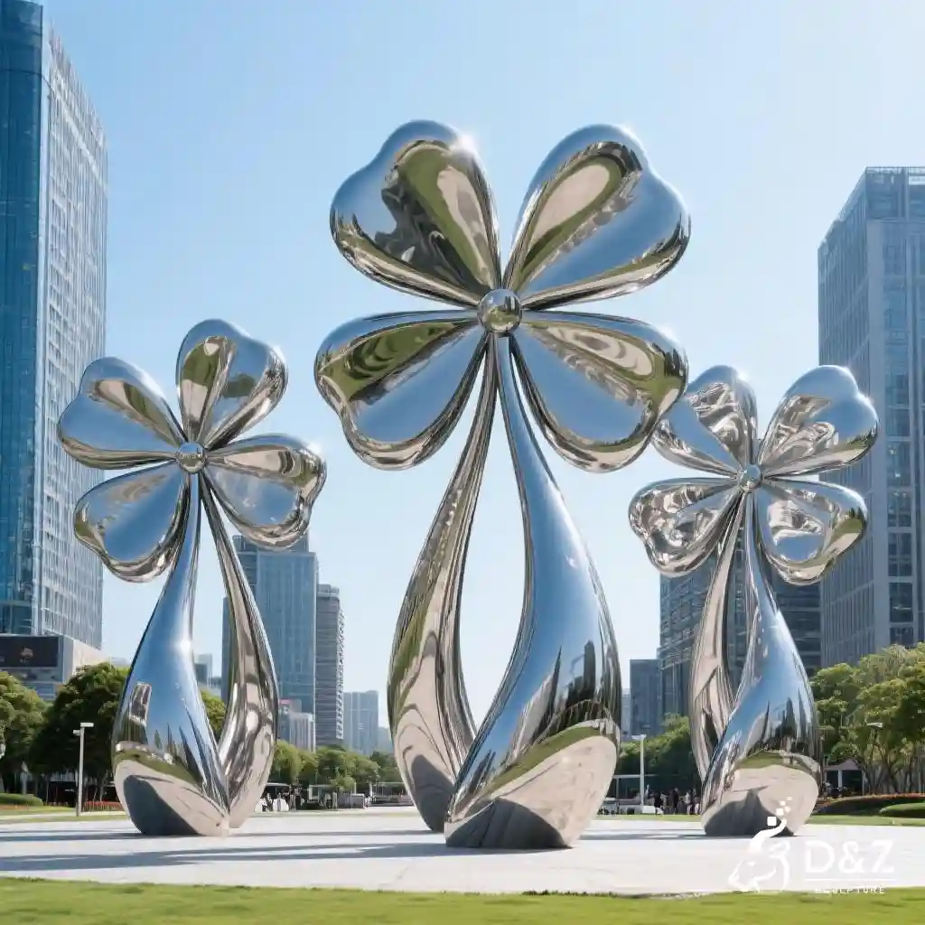 Large Metal Clover Sculpture | Four-leaf Clover Landmark DZN214-6