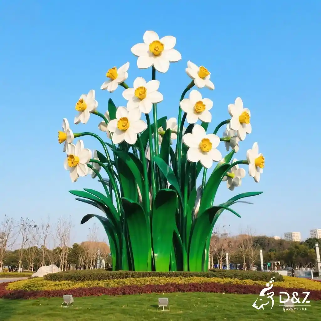 Large Metal Narcissus Sculpture | Outdoor Flower Landmark DZN217 Large Metal Narcissus Sculpture | Outdoor Flower Landmark DZN217-6