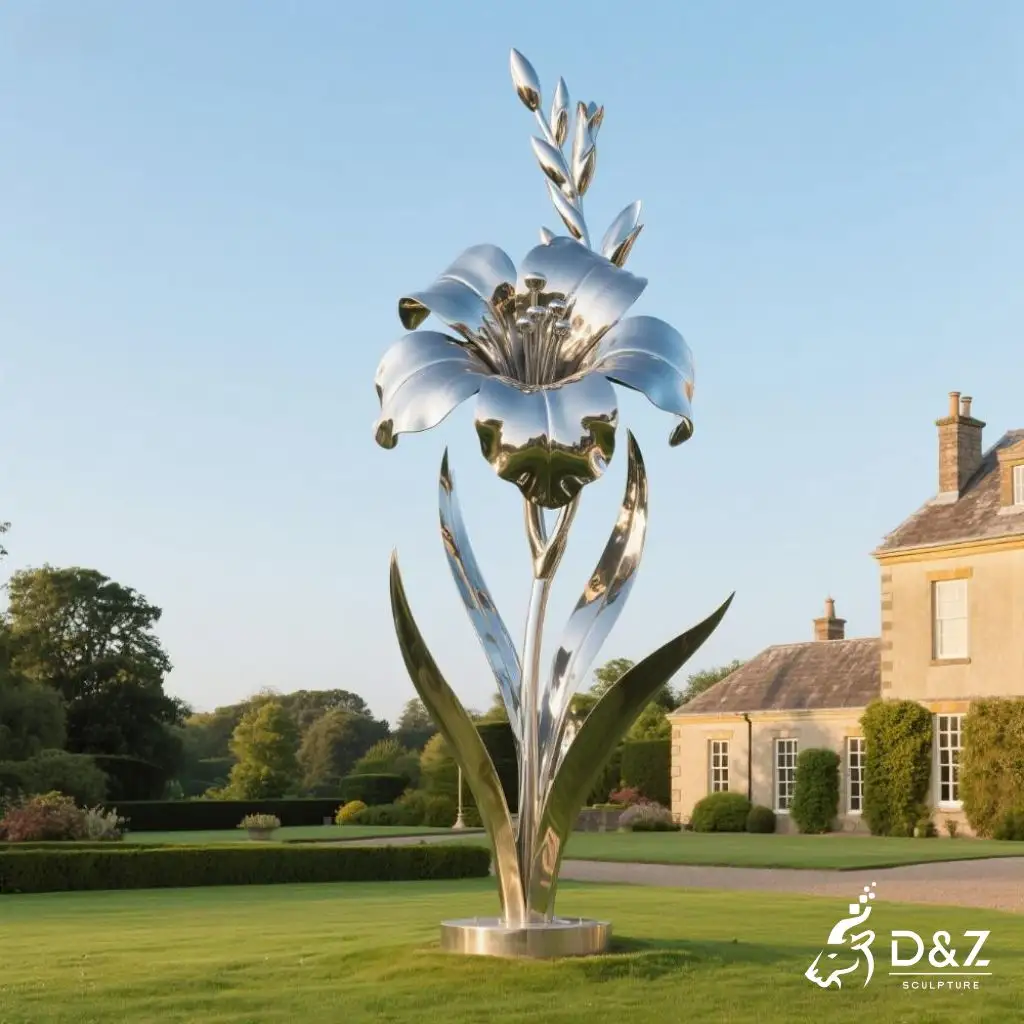 Gladiolus Sculpture - Large Stainless Steel Flower Art DZN227 Gladiolus Sculpture – Large Stainless Steel Flower Art DZN227-6