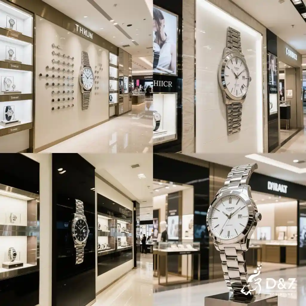 Large Metal Wrist Watch Sculpture | Luxury Art for Mall DZN237-6 Large Metal Wrist Watch Sculpture | Luxury Art for Mall DZN237-6