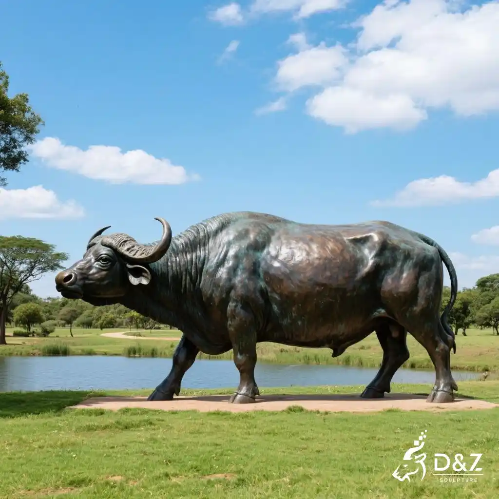 Large Bronze Buffalo Statue | Outdoor Wildlife Art DZN238 Large Bronze Buffalo Sculpture | Outdoor Wildlife Art DZN238-6