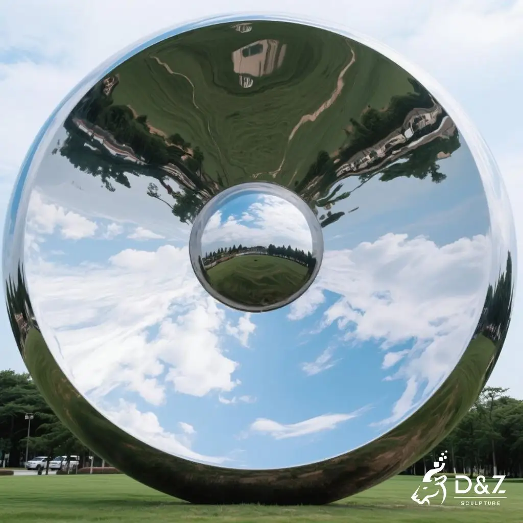 Circular Metal Disc Sculpture | Urban Landmark Art DZN246-6