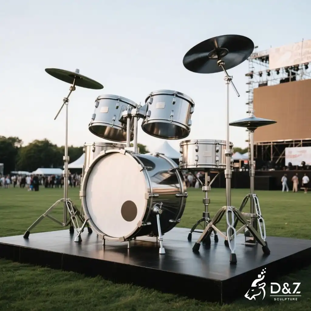 Large Metal Drum Set Sculpture | Outdoor Musical Instrument DZN198 Large Metal Drum Set Sculpture | Outdoor Musical Instrument DZN198-1