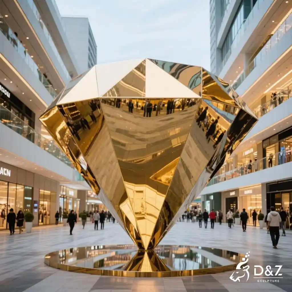 Custom 3D Diamond Art Sculpture – Geometric Metal Decor DZN235-7