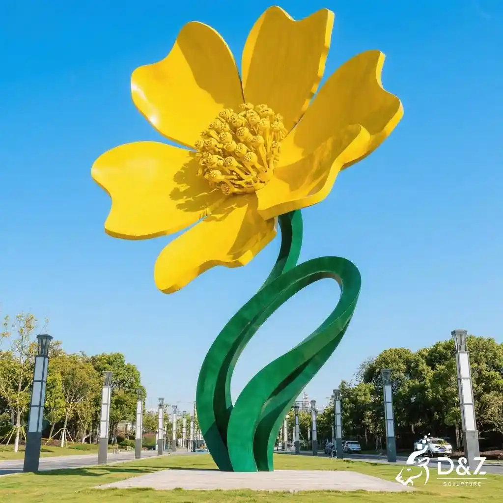 Yellow Flower Colorado Sculpture – Outdoor Flower Bloom Art DZN215 Yellow Flower Colorado Sculpture – Outdoor Flower Bloom Art DZN210-5