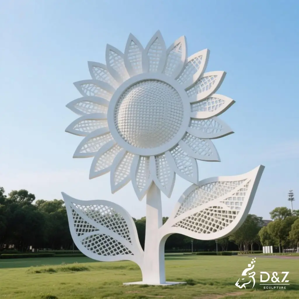 Geometric Metal Sunflower Garden Sculpture for Sale DZN221-7