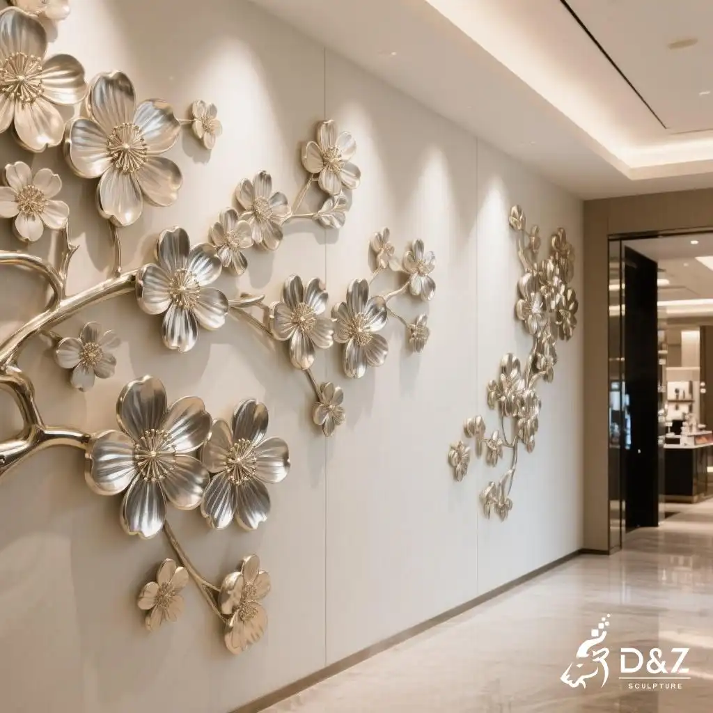 Cherry Blossom Wall Sculpture - Elegant Floral Metal Art DZN213 Cherry Blossom Wall Sculpture - Elegant Floral Metal Art DZN213-3