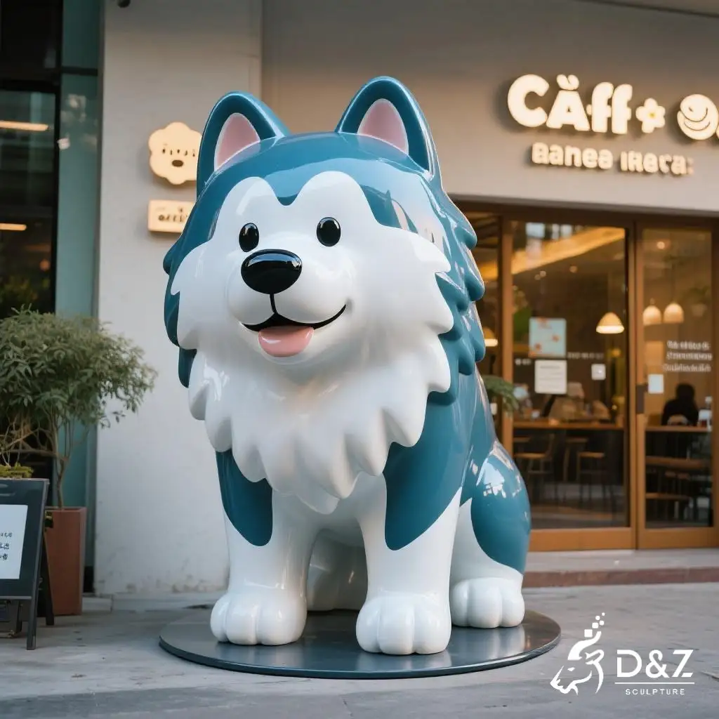 Large Metal Cute Alaskan Malamute Sculpture for Sale DZN-293 Large Metal Cute Alaskan Malamute Sculpture for Sale DZN-293-5