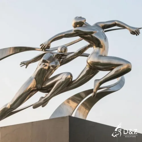 Metal Abstract Figure Sculpture - Abstract Athlete DZN266-1