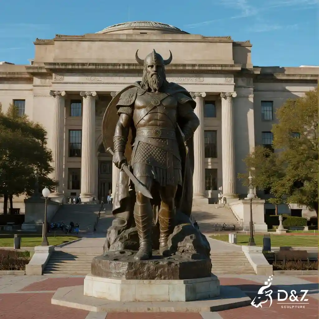 Large Bronze Viking Statue - Outdoor Warrior Sculpture DZN279-1