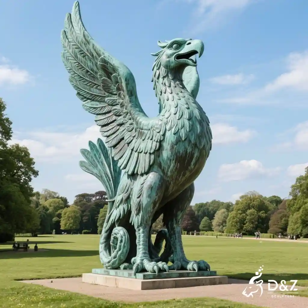 Large Bronze Griffin Statue | Outdoor Mythical Gargoyle DZN253 Large Bronze Griffin Statue | Outdoor Mythical Gargoyle DZN253-1