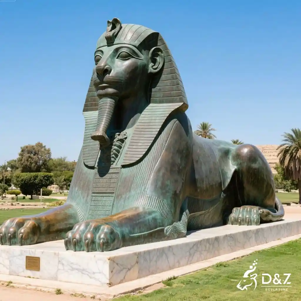 Egyptian Bronze Sphinx Statue - Ancient Majestic Art DZN255 Egyptian Bronze Sphinx Statue - Ancient Majestic Art DZN255-5