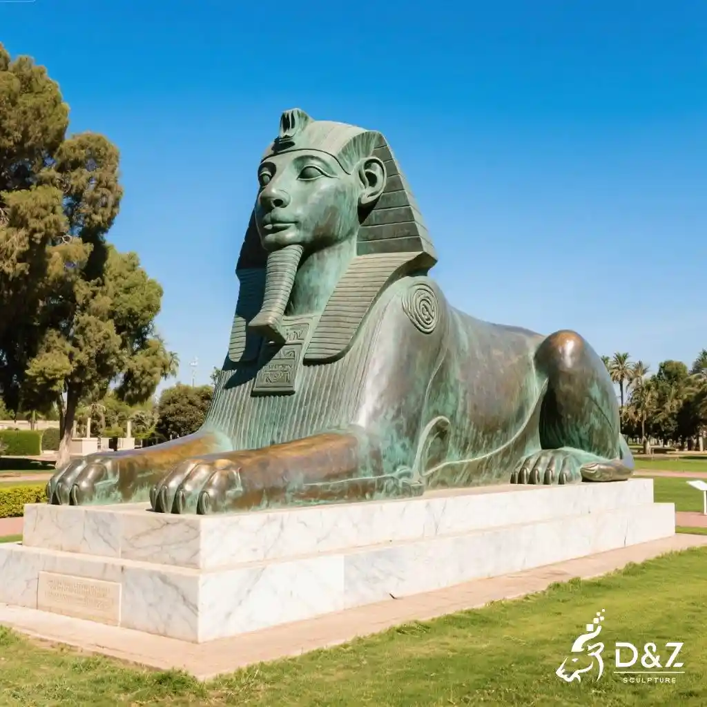 Egyptian Bronze Sphinx Statue - Ancient Majestic Art DZN255 Egyptian Bronze Sphinx Statue - Ancient Majestic Art DZN255-6