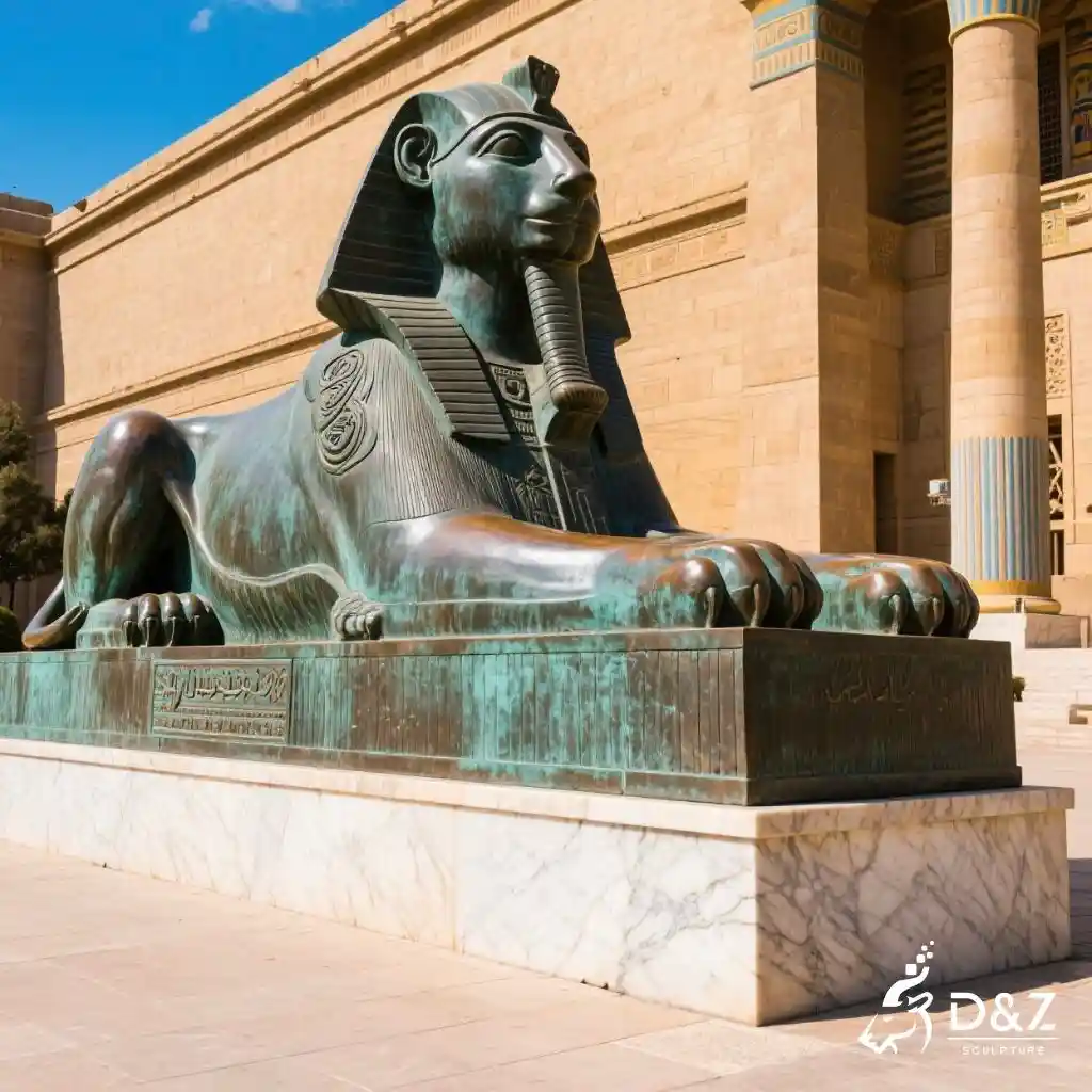 Egyptian Bronze Sphinx Statue - Ancient Majestic Art DZN255 Egyptian Bronze Sphinx Statue - Ancient Majestic Art DZN255-7