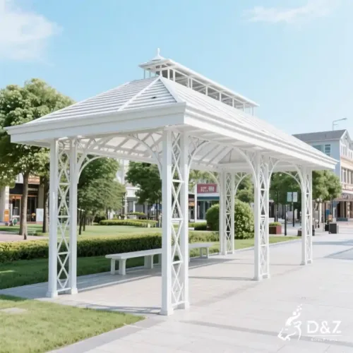 White Metal Garden Gazebo for Sale Canopy Pavilion DZN251 8 White Metal Garden Gazebo for Sale Canopy Pavilion DZN251-6
