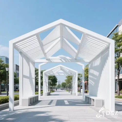 Modern Outdoor Gazebo Pavilion | Public Pergola DZN248-2
