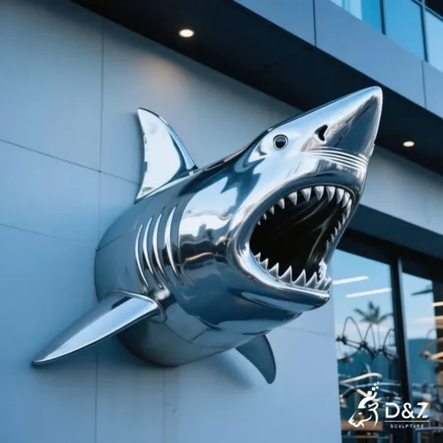 Metal Shark Wall Art Sculpture Decor for Sale DZN262-2