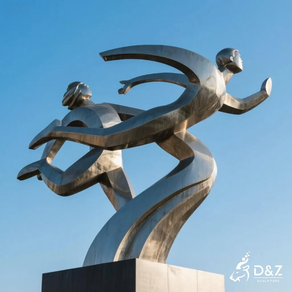 Metal Abstract Figure Sculpture - Abstract Athlete DZN266-2 Metal Abstract Figure Sculpture - Abstract Athlete DZN266-2