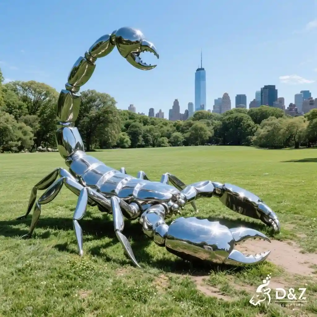Large Mirrored Metal Scorpion Sculpture for Sale DZN273 Large Mirrored Metal Scorpion Sculpture for Sale DZN273-2
