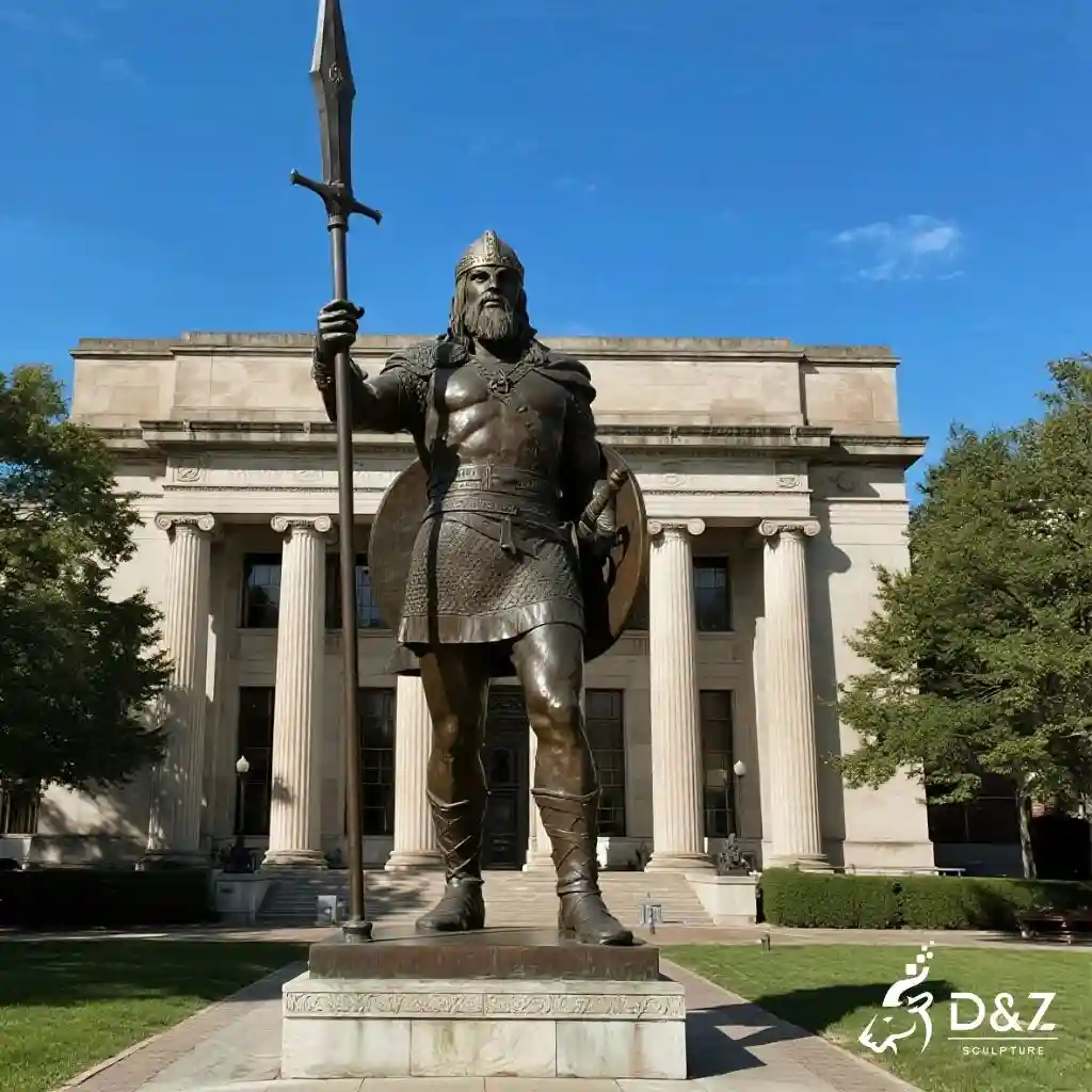 Large Bronze Viking Statue - Outdoor Warrior Sculpture DZN279-2