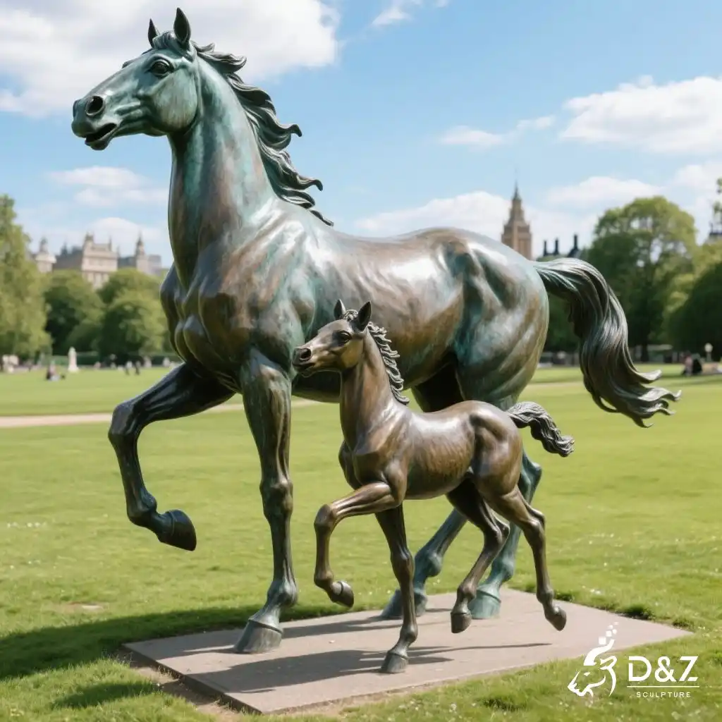 Bronze Mare and Foal Statue Lifelike Horse Statues DZN257 Bronze Mare and Foal Statue Lifelike Horse Statues DZN257-4