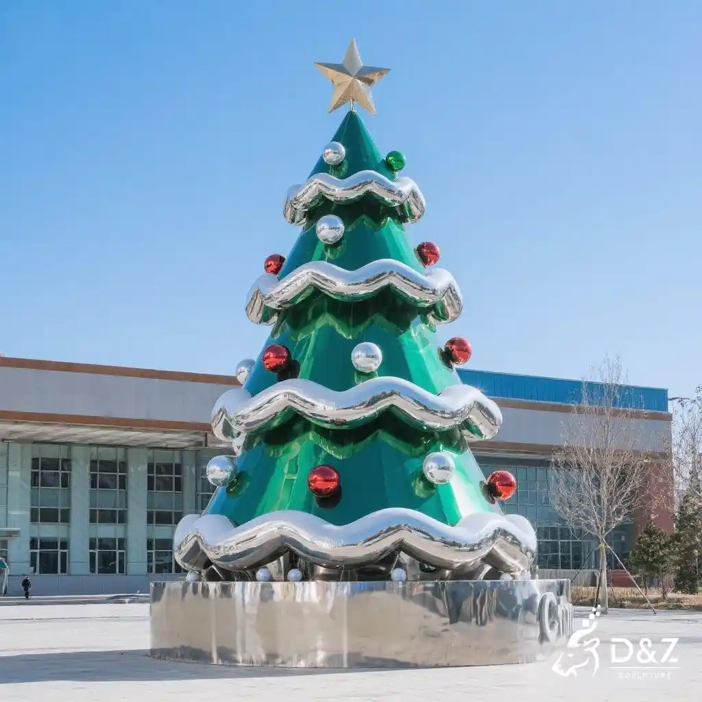 Metal Christmas Tree Sculpture - Large Holiday Decor DZN264 Metal Christmas Tree Sculpture - Large Holiday Decor DZN264-3