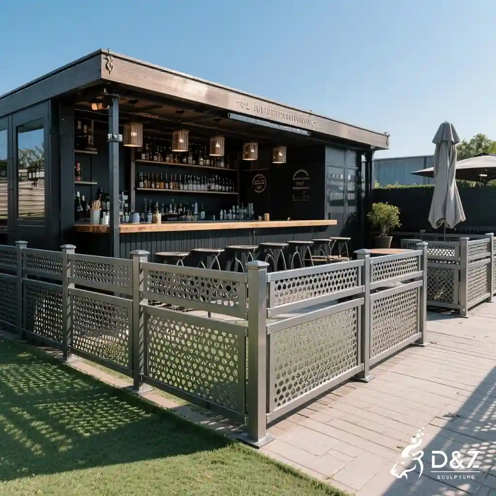 Hollow Metal Railing Fence - Custom Safety Barrier DZN265 Hollow Metal Railing Fence - Custom Safety Barrier DZN265-3