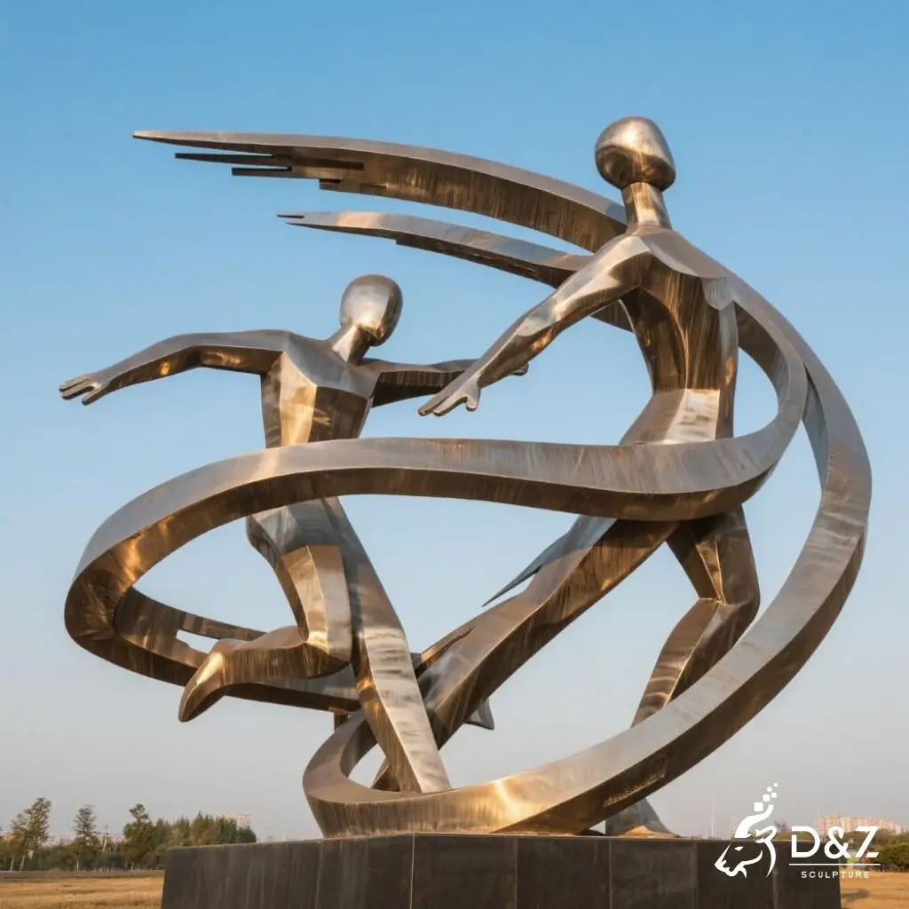 Metal Abstract Figure Sculpture - Abstract Athlete DZN266-3 Metal Abstract Figure Sculpture - Abstract Athlete DZN266-3