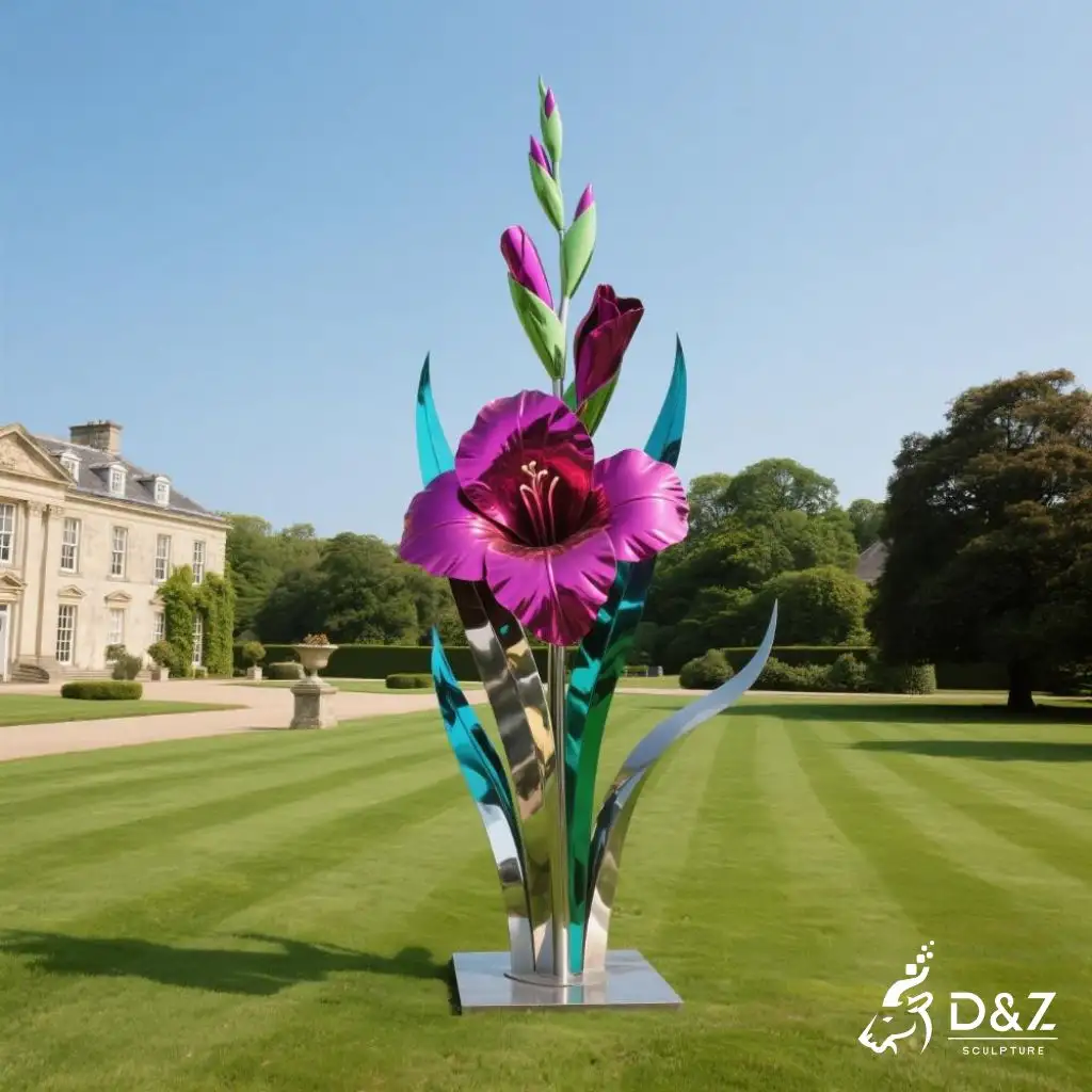 10 Large Metal Flower Sculptures for Outdoor Landmarks 10