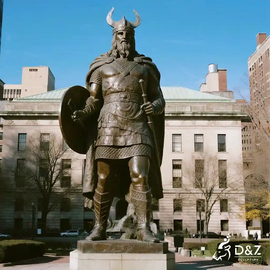 Large Bronze Viking Statue - Outdoor Warrior Sculpture DZN279-3