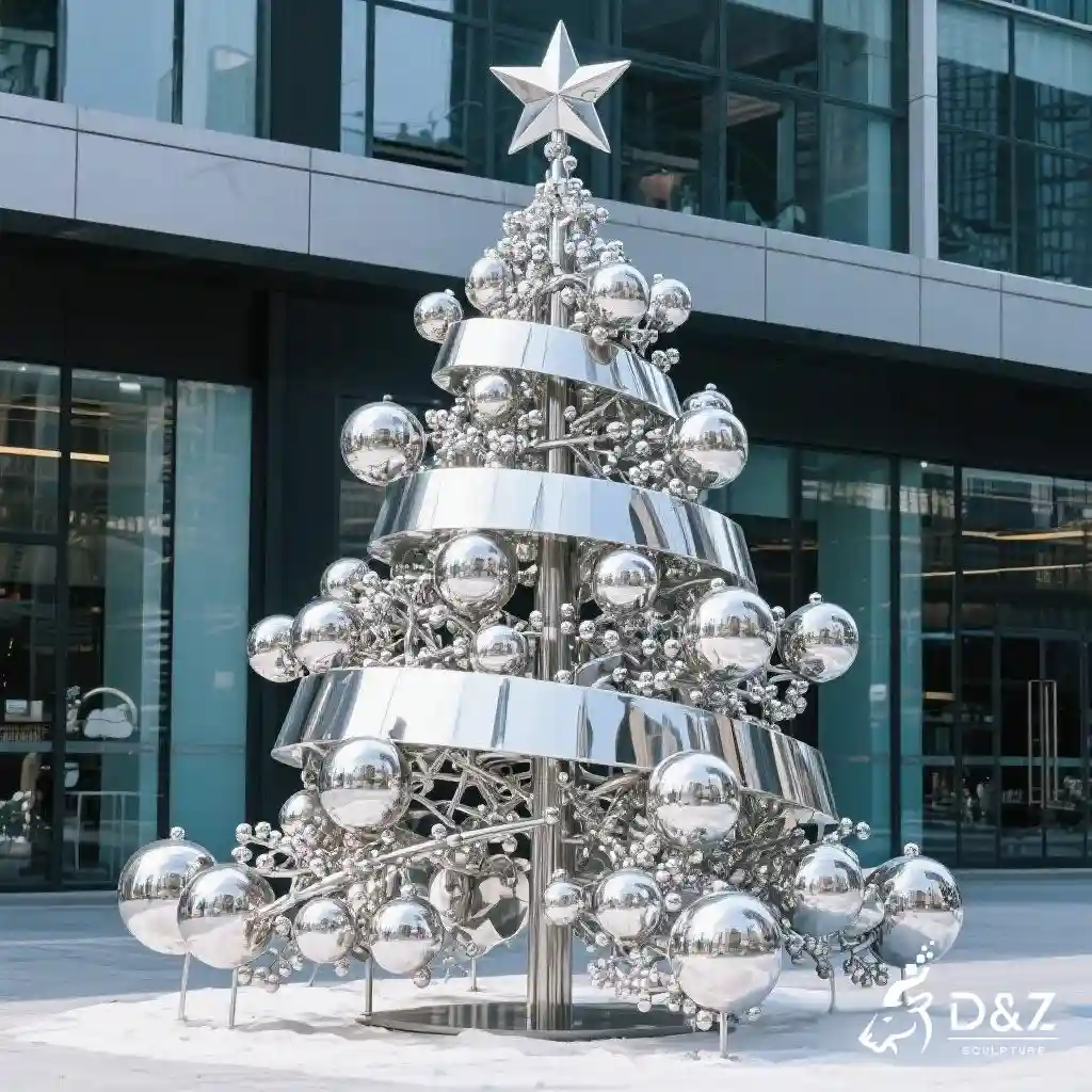Metal Christmas Tree Sculpture - Large Holiday Decor DZN264 Metal Christmas Tree Sculpture - Large Holiday Decor DZN264-4