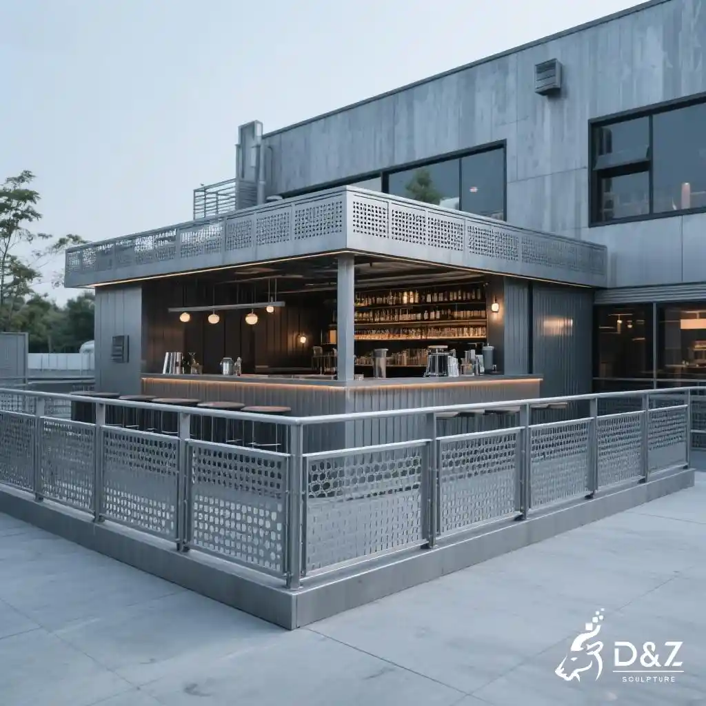 Hollow Metal Railing Fence - Custom Safety Barrier DZN265 Hollow Metal Railing Fence - Custom Safety Barrier DZN265-4